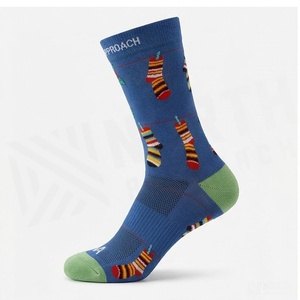 Chaussettes North Approach à motif de Noël, bleues, respirantes, pour adultes, chaussettes décontractées d'hiver - Product Image 3