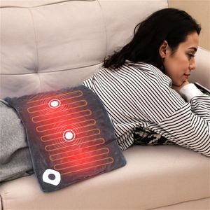 Coussin de massage chauffant électrique gris avec 2 petits masseurs intégrés - Product Image 2