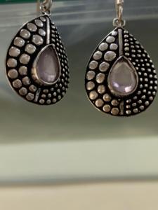 pink Rose quartz <b>Earring</b> <b>Top</b> Quality Wholesale Price Gemstone Latest Handmade Design Silver Birthstone May Latest Design - Product Image 2