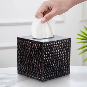 Designer Hammered Texture Tissue Box Cover Perfect For Events Parties Reception <b>Desk</b> Styling And Home Gatherings From India - Product Image 1