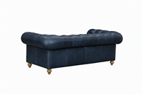 Canapé Chesterfield en cuir véritable, dossier capitonné, accoudoirs roulés, canapé trois places en cuir, 84 pouces, pour la maison ou le bureau.