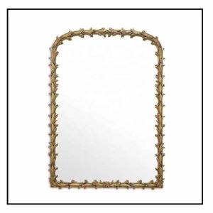 High Quality Modern Metal Wall <b>Mirror</b> Handmade Decorative Leaves Frame PC Material Wholesale Price for Makeup Use - Product Image 6