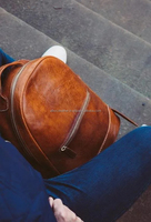 Mochila Portátil Vintage de Cuero Genuino Hecha a Mano al por Mayor, de Grano Completo, para Viajes, Negocios y Uso Casual, con Cremallera de Algodón