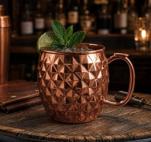 Copper <b>Mug</b> Handmade Metal Drinking Cup Wholesale Reusable Drinkware Kitchen Home Bar Dining Table - Product Image 2