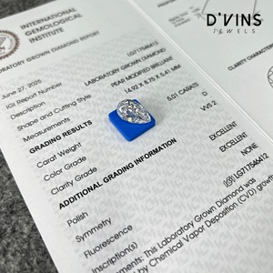 Diamante Cultivado en Laboratorio de Corte Pera de 5.01CT, Color D, VVS2, Certificado IGI, D'VINS JEWELS Premium, Piedra Suelta para Joyería, DJ123 - Product Image 3