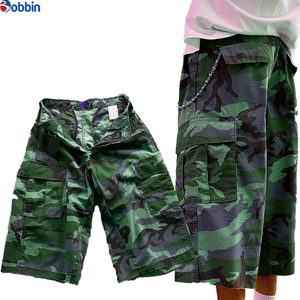 Pantalones Cortos Cargo de Camuflaje Vintage para Hombre, 100% Algodón, Ecológicos, de Secado Rápido, Transpirables, de Cintura Alta, con Parches Lavados - Product Image 6