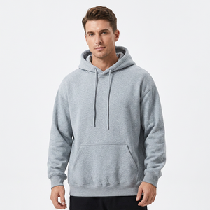 Sweat-shirt à capuche pour homme, coupe classique, couleur unie, 100% coton molletonné, décontracté, hiver, impression numérique, écologique, respirant - Product Image 2