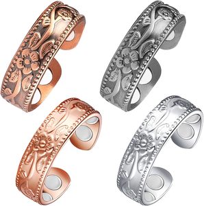 Bracelet magnétique artisanal en métaux mélangés pour le bien-être, bracelet magnétique thérapeutique avec design tressé - Product Image 4