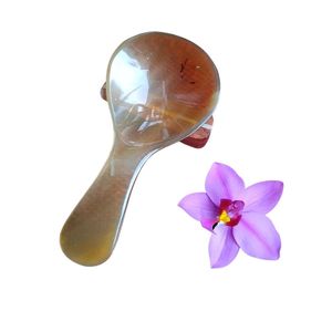 ชุดช้อนส้อมทำจากเขาควายขัดเงาสีธรรมชาติ สำหรับใช้กับคาเวียร์ ช้อนรูปทรงนางเงือกสวยงาม - Product Image 2