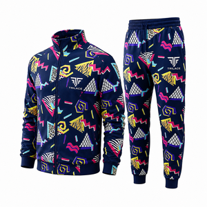 Custom Contrast Panels <b>Colour</b> Block Breathable Lightweight Nylon Windbreaker Full-Length <b>Sets</b> for Men Autumn TRACKSUIT - Product Image 2