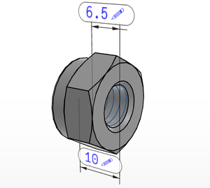 K1148 HEXAGON NUT WITH CLAMPING ELEMENT, LOW FORM SIMILAR TO DIN985, M10, SW=17, STAINLESS STEEL A2 70 BRIGHT - Product Image 3