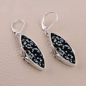 Obsidian 925 Sterling Silver Gold Plated Stud <b>Earrings</b> Handmade Gemstone Jewelry <b>Black</b> Stone <b>Women's</b> Anniversary Party Gift - Product Image 2