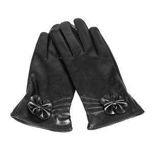 Gants d'hiver en cuir pour femmes, longs, thermiques, pour la conduite automobile et les occasions habillées, couleur cuir - Product Image 4