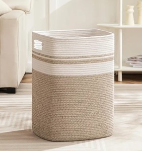 Wholesale Rectangular Cotton Laundry <b>Basket</b> Handicraft Decorative <b>Storage</b> Container Cotton Accessories from Vietnam - Product Image 2