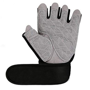 Gants de fitness BARYAR FITNESS à demi-doigts en maille noire et grise unisexe pour l'entraînement, la musculation, le CrossFit, à lacets - Product Image 2