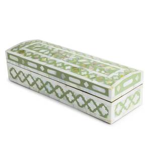 Boîte de rangement en nacre verte et blanche pour chambre à coucher, boîtes de rangement décoratives, boîte à bijoux en bois sculpté oriental, rectangulaire - Product Image 6