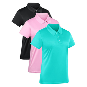 เสื้อถักแขนสั้นผู้หญิง โพลีเอสเตอร์ 180 กรัม สีพื้น แห้งเร็ว สวมใส่สบาย สีดำ เทา กรมท่า - Product Image 3