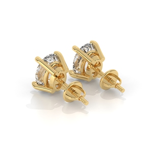 ต่างหูเพชรทรงรีเพาะเลี้ยงในห้องปฏิบัติการ ตัวเดียว ประดับบนตัวเรือนทองคำสีเหลือง |   ต่างหูเพชรเม็ดเดี่ยวแบบคลาสสิกสี่ขาสำหรับผู้หญิง - Product Image 3