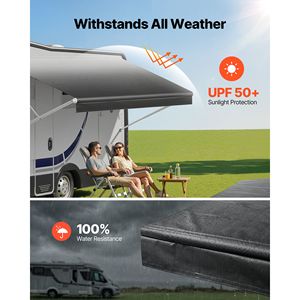 Telo di Ricambio per Tenda da Camper in Vinile Resistente alle Intemperie 15FT, Tessuto per Accessori Esterni RV 18 oz UPF50+, 14FT 2" per Camper - Product Image 2
