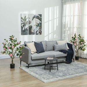 Set di 2 Fiori di Camelia Realistici in Vaso, 99 cm, Rosa, Piante Artificiali Decorative per l'Autunno, Arredamento Interno - Product Image 2