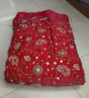 Tissu en soie brodé à la main, matériau de broderie artisanal de qualité supérieure pour sari de mariée de luxe et lehenga, fournisseurs en gros