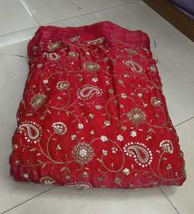 Tissu en soie brodé à la main, matériau de broderie artisanal de qualité supérieure pour sari de mariée de luxe et lehenga, fournisseurs en gros - Product Image 4