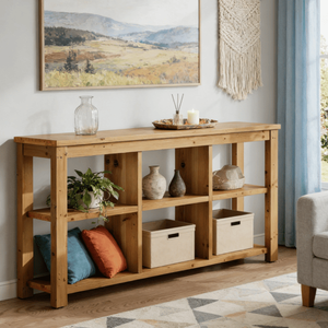 Consolle Lunga Moderna di Lusso in Legno Massello, Arredamento Contemporaneo per Ingresso, Appartamento o Soggiorno d'Hotel - Product Image 5