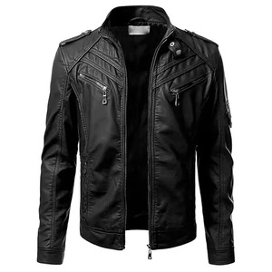 Veste d'hiver pour homme en cuir, design classique, doublure douce, finition durable, style moderne, pour un look tendance. - Product Image 1
