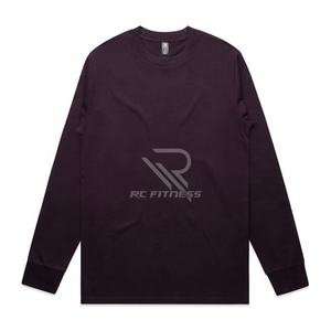 T-shirt à manches longues en molleton français épais de haute qualité 430 g/m², 100 % coton, couleur unie, respirant, séchage rapide, coupe ample, style flare, pour homme - Product Image 3