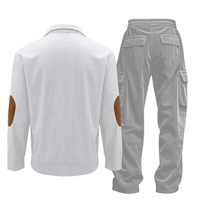 Conjunto Deportivo Casual para Hombre, Cuello Alto, Manga Larga, Fibra de Bambú, Bloques de Color con Pedrería, para Adultos, Venta al Por Mayor - Product Image 2