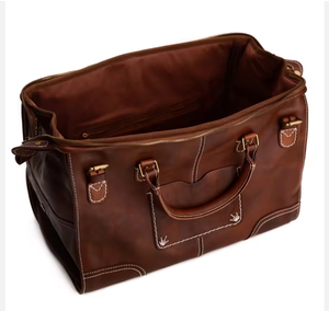 Sac de voyage en cuir véritable grande capacité pour homme – Idéal pour la gym, les week-ends et les séjours d'une nuit - Product Image 3