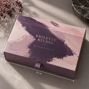 Custom VIOLETTE Nail Color Collection Sliding Drawer Packaging <b>Box</b> - Product Image 5