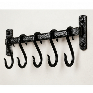 Iron Kitchen <b>Rail</b> with Adjustable S-<b>Hooks</b> Rustic Industrial Wall Mounted Pot and Pan Rack Utensil Organizer for Farmhouse Decor - Product Image 2