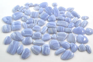 Cabujón de ágata de encaje azul natural para la fabricación de joyas, piedras preciosas de origen ético, energía espiritual, vibraciones positivas - Product Image 2