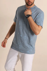 เสื้อยืดแขนสั้นผู้ชายทรงโอเวอร์ไซส์ ผ้าถัก 100% คอตตอน ลวดลายโลโก้ด้านหน้า รุ่นใหม่ล่าสุด แห้งเร็ว เป็นมิตรต่อสิ่งแวดล้อม - Product Image 5