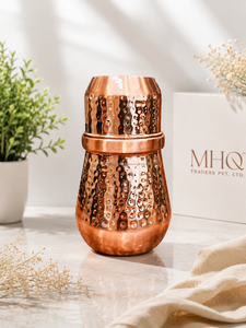 Termo Clásico Monarch de Cobre Puro 100% Martillado |   Botella de Agua Ayurvédica Personalizada |   Almacenamiento de Oficina para Viajes a Prueba de Fugas - Product Image 6
