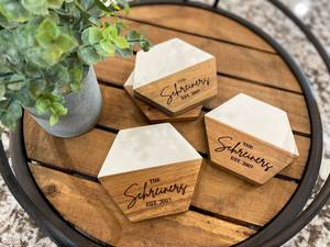 Ensemble de sous-verres en marbre et bois de luxe par NEHA ENTERPRISES, sous-verres décoratifs faits à la main pour bar et cuisine - Product Image 3
