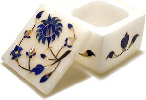 Caja de Accesorios de Mármol Blanco, Caja para Anillos de Piedra Lapislázuli, Caja de Regalo con Arte Floral para Mujeres y Regalos, Caja al por Mayor - Product Image 2