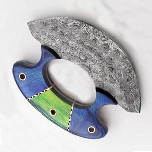 Cuchillo Ullu Burraq Hecho a Mano con Acero de Damasco, Mango de Acero de Damasco, Ambidiestro, Apto para Lavavajillas, Ecológico, Acabado Mate - Product Image 1