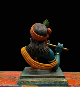 Estatua Moderna de Resina del Dios Krishna Tocando la Flauta |   Nirmala Handicrafts - Ídolo de Krishna de Diseño Art Deco Hecho a Mano para Mesa, Hogar u Oficina - Product Image 2