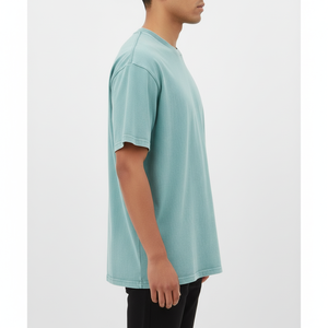 เสื้อยืดคอตตอนฟอกสีทรงโอเวอร์ไซส์สำหรับผู้ชาย 230 GSM สไตล์ลำลอง สตรีทแวร์ เนื้อผ้านุ่ม สวมใส่สบาย ระบายอากาศได้ดี น้ำหนักเบา ทรงหลวม รับผลิตแบบ OEM - Product Image 4