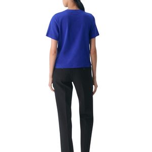 Women Premium Blue Cotton T Shirt Soft Casual Crew Neck Short Sleeve Tee OEM ODM Manufacturer Custom Wholesale Bulk StylePro - Product Image 4