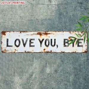 Targa Vintage in Metallo per Arredamento Casa Bar Caffè 8x12 Pollici - 'Love You Bye Bye' Regalo di Natale Halloween Decorazione Murale - Pannello - Product Image 4