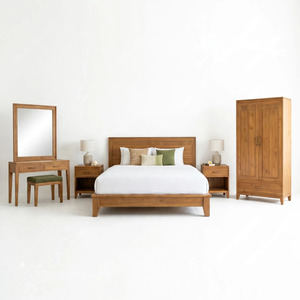 Juego de Muebles de Dormitorio Modernos de Madera de Teca Sólida, Cama King Size de Lujo, Armario, Tocador, Taburete, Mesitas de Noche, para Hotel, Villa, Habitación, Suite - Product Image 1