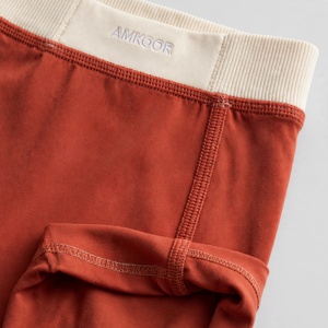 Leggings décontractés Amkoor pour femmes, taille haute, longueur intégrale, couleur unie, tricotés, extensibles, respirants, effet ventre plat, toutes tailles - Product Image 6