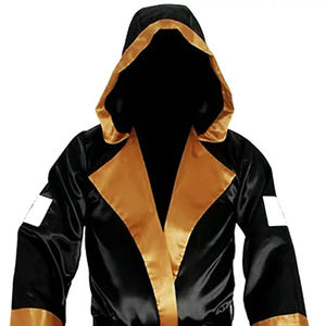 Al por mayor Bata de boxeo brillante de longitud completa con capucha, impresión de logotipo/diseño personalizado, color liso, para hombre, precio económico, moda personalizada - Product Image 2