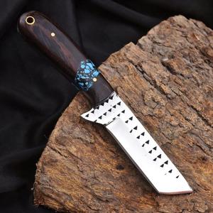 Cuchillo de Caza Nórdico Forjado a Mano de 7 Pulgadas con Madera de Wenge y Turquesa, Hoja Fija de Grado Industrial para Exteriores - Product Image 1