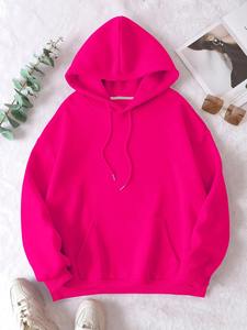 เสื้อฮู้ดดี้ปักลายสีชมพูสดใส ทรงโอเวอร์ไซส์ ผ้าฝ้ายฟลีซ ระบายอากาศได้ดี เหมาะสำหรับฤดูหนาว สไตล์ลำลอง สตรีทแวร์ ใส่ได้ทั้งผู้หญิงและผู้ชาย - Product Image 6