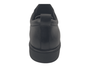 Chaussures habillées pour hommes en cuir véritable noir, style Oxford, à enfiler, respirantes, avec doublure en cuir véritable et semelle extérieure ergonomique en caoutchouc gaufré - Product Image 4