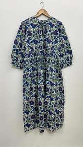 Robe en gaze de coton biologique : Robes à imprimé floral artisanal - Product Image 3